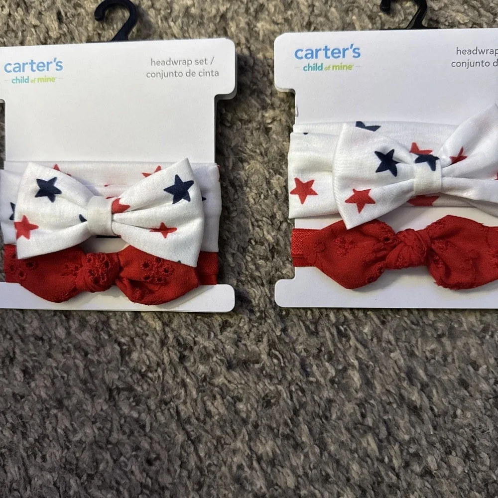 Lot Of 2 Packs Carters Baby Girl Headbands) Total 4 New
